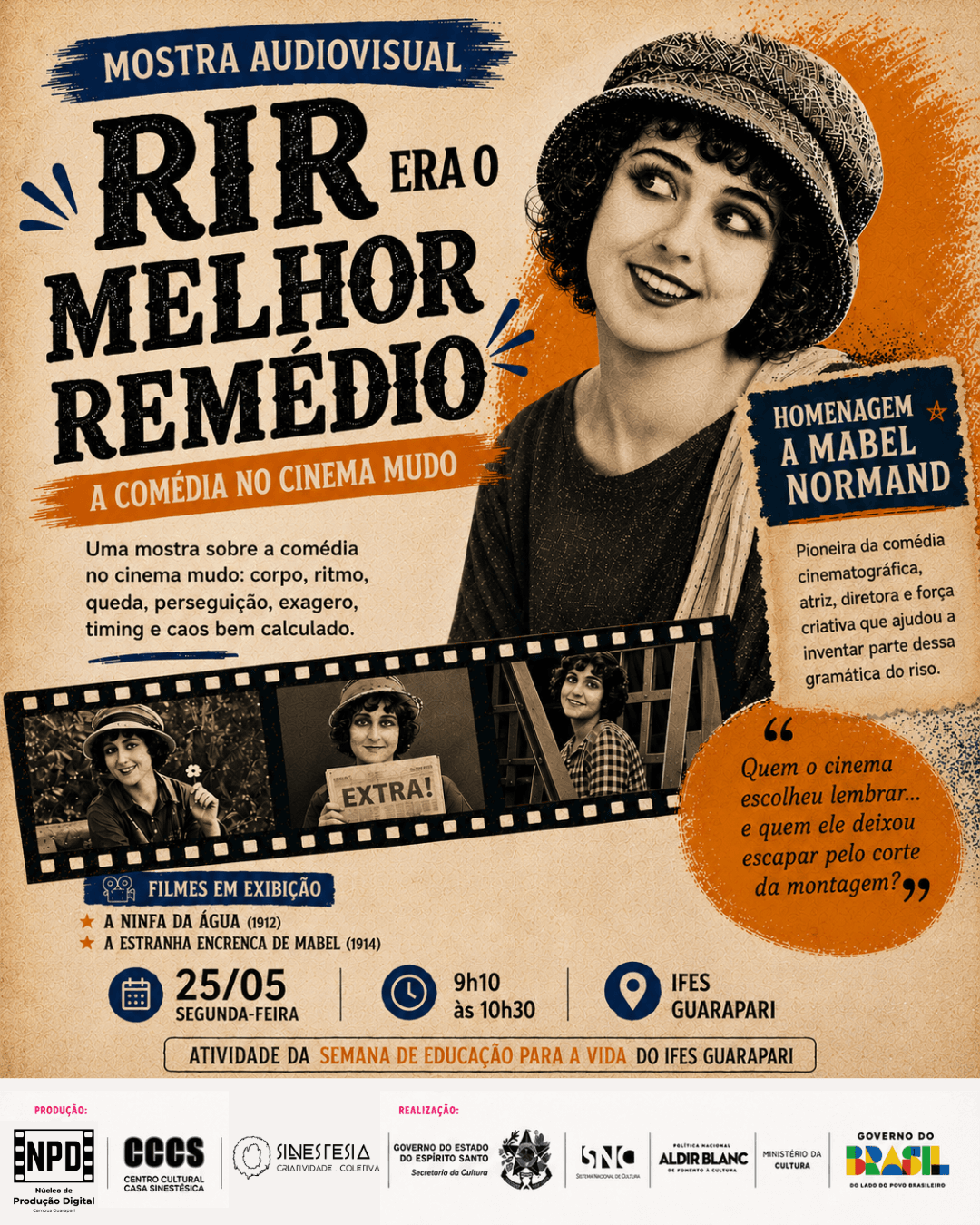 Casa Sinestésica participa da Semana de Educação para a Vida do Ifes Guarapari com a mostra "Rir era o melhor remédio"